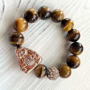 Chunky Tigers Eye Buddha Bracelet